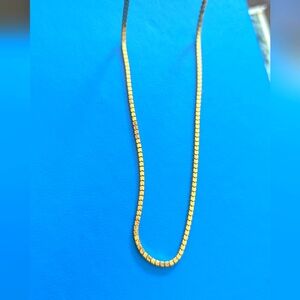 JCM 925 stamped gold colored silver adjustable necklace